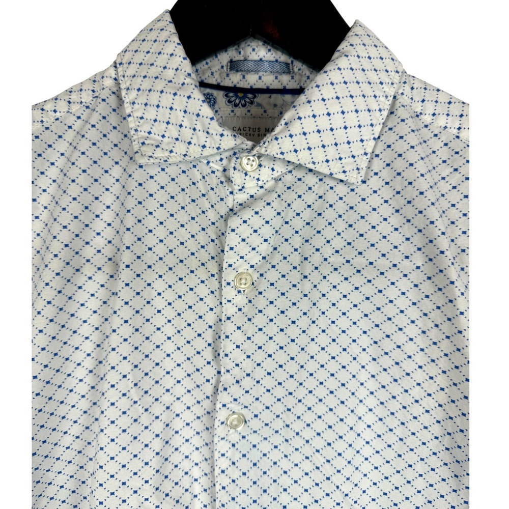 Cactus Man Ricky‎ Singh Men's Geometric Print Short Sleeve Casual Shirt